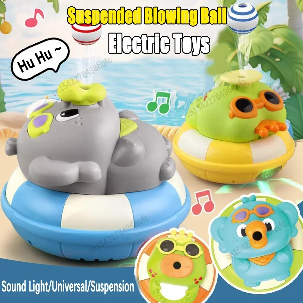 Fun electric elephant sliding car suspension ball automatic obstacle avoidance music sound and light interactive children's toy