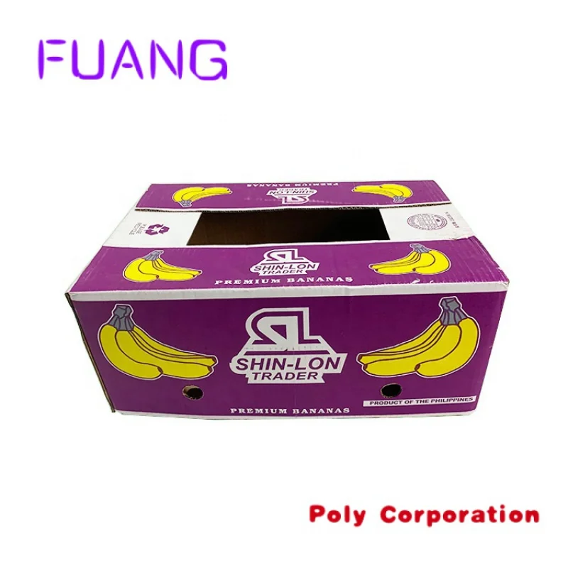 Custom  Custom Printing Cardboard Banana Fruit Packing Box Cartonpacking box for small business