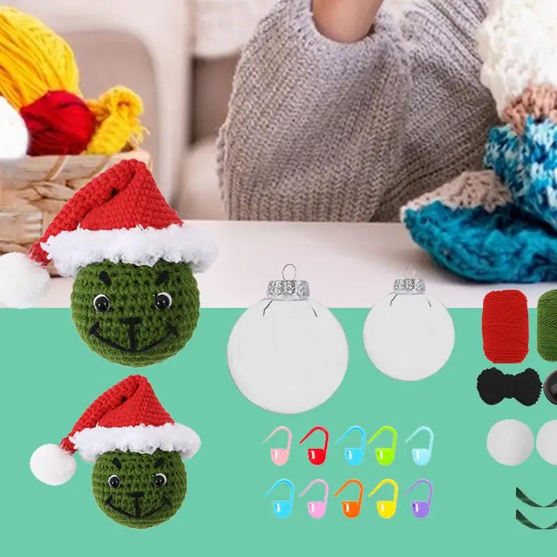 Christmas Crochet Kits Crochet Starters Kits Hooks Yarn Set Cute Kids Crochet Kit Practical Knitting Supplies Step-by-Step Video