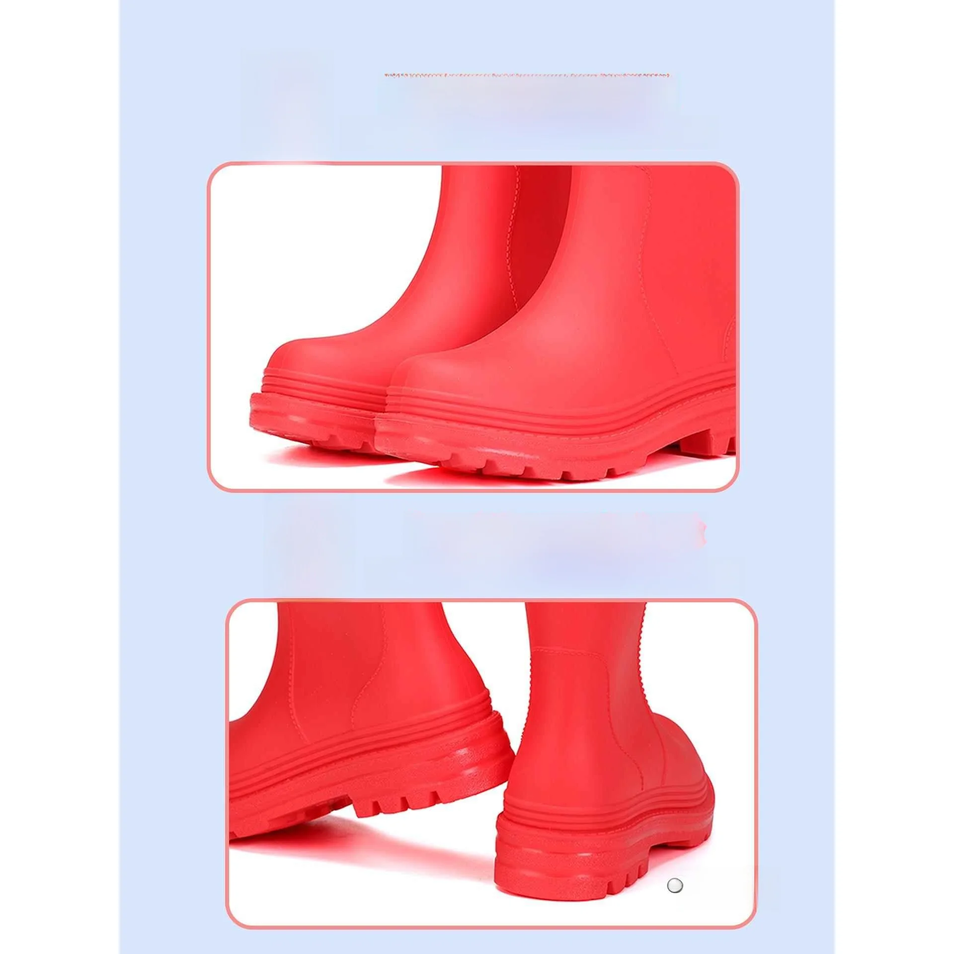 High-Tube Women's Rain Boots Outdoor Waterproof Slip-Resistant Fashionable Adult Water Shoes Rainforest Hiking Special Use