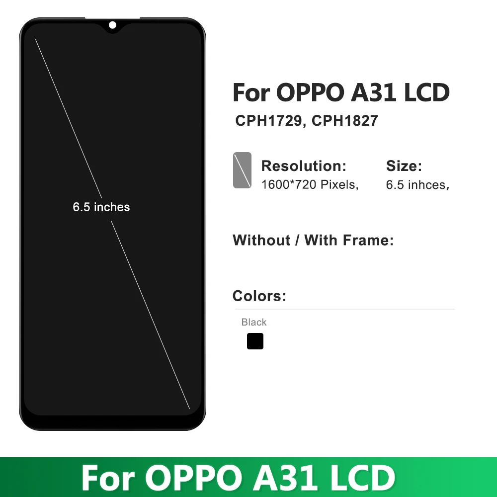 For OPPO A31 2020 CPH2015 CPH2073 CPH2081 CPH2029 CPH2031 LCD display touch screen digiziter assembly A31 Screen Replacement