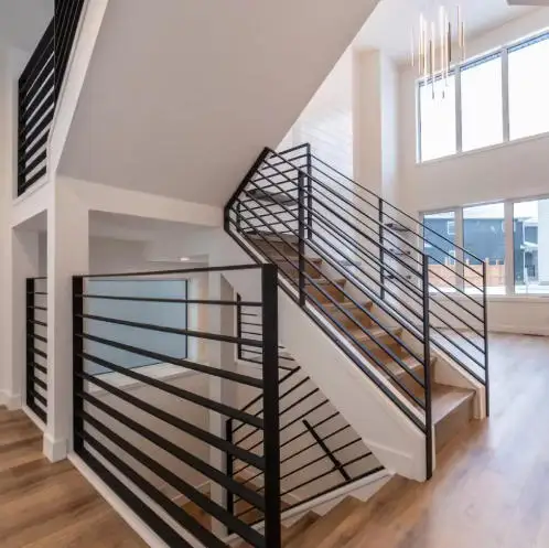 تخصيص درابزين الدرج نموذجي جديد - بسيط وأنيق، سهل التجميع، لون أسود