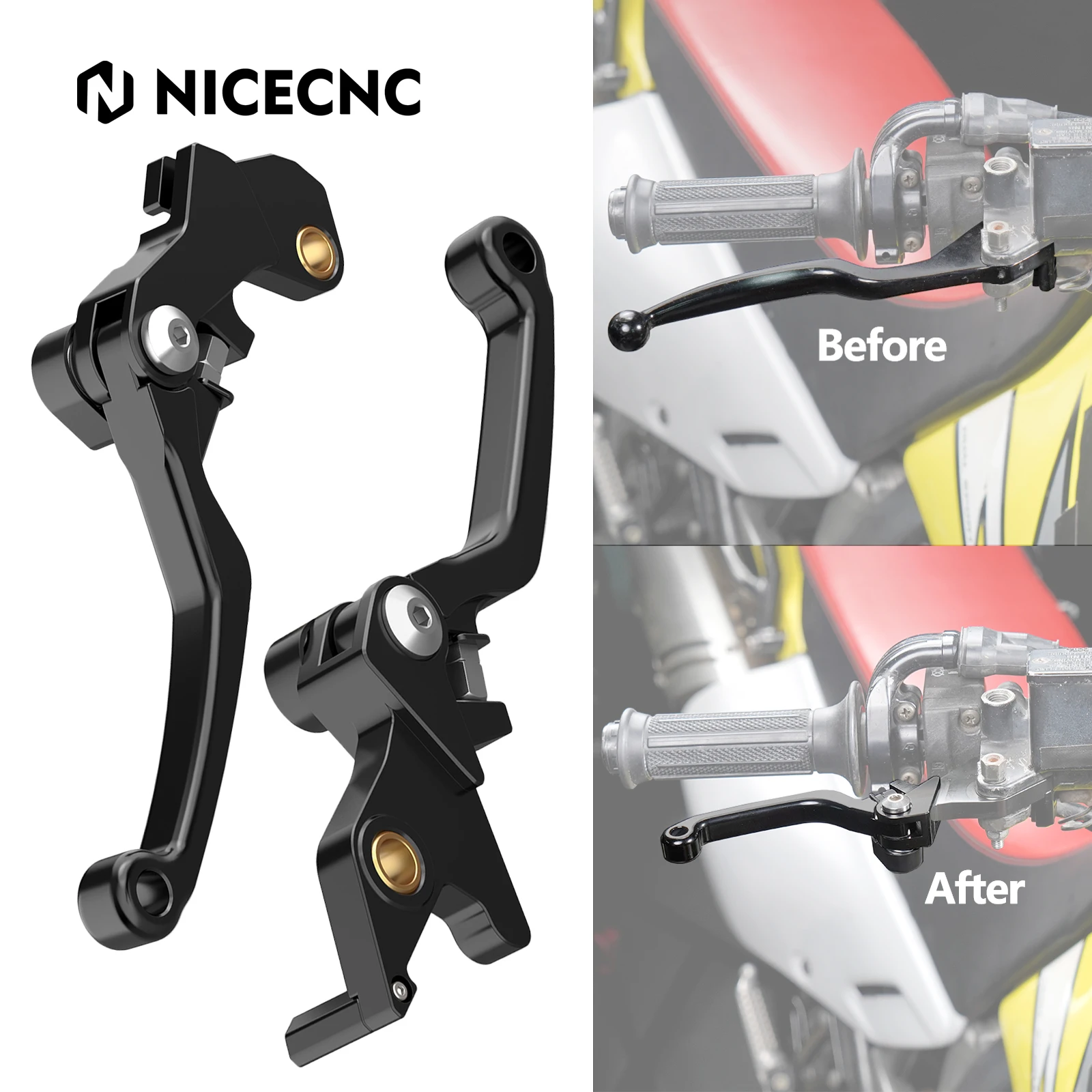 nicecnc-for-2011-2024-suzuki-dr650s-dr650se-dr650-s-dr650-se-shorty-brake-lever-brake-clutch-levers