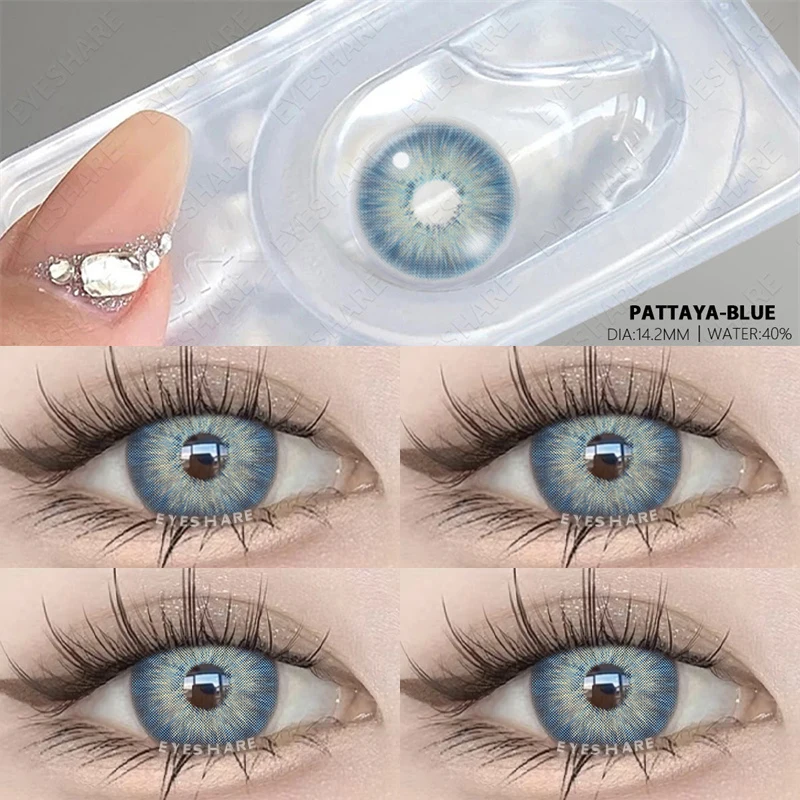 EYESHARE 1Pair Myopia Lens Contact Lenses for Eyes Colored Contacts with Degree Gray Eye Lenses Yearly Nature Soft Lens