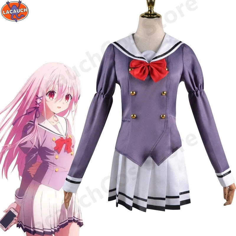 جديد أنيمي المشاركة قبلة تأثيري حلي فتاة كيسارا تأثيري سترة تنورة شعر مستعار زي مدرسي الزي النساء كرنفال هالوين مجموعة