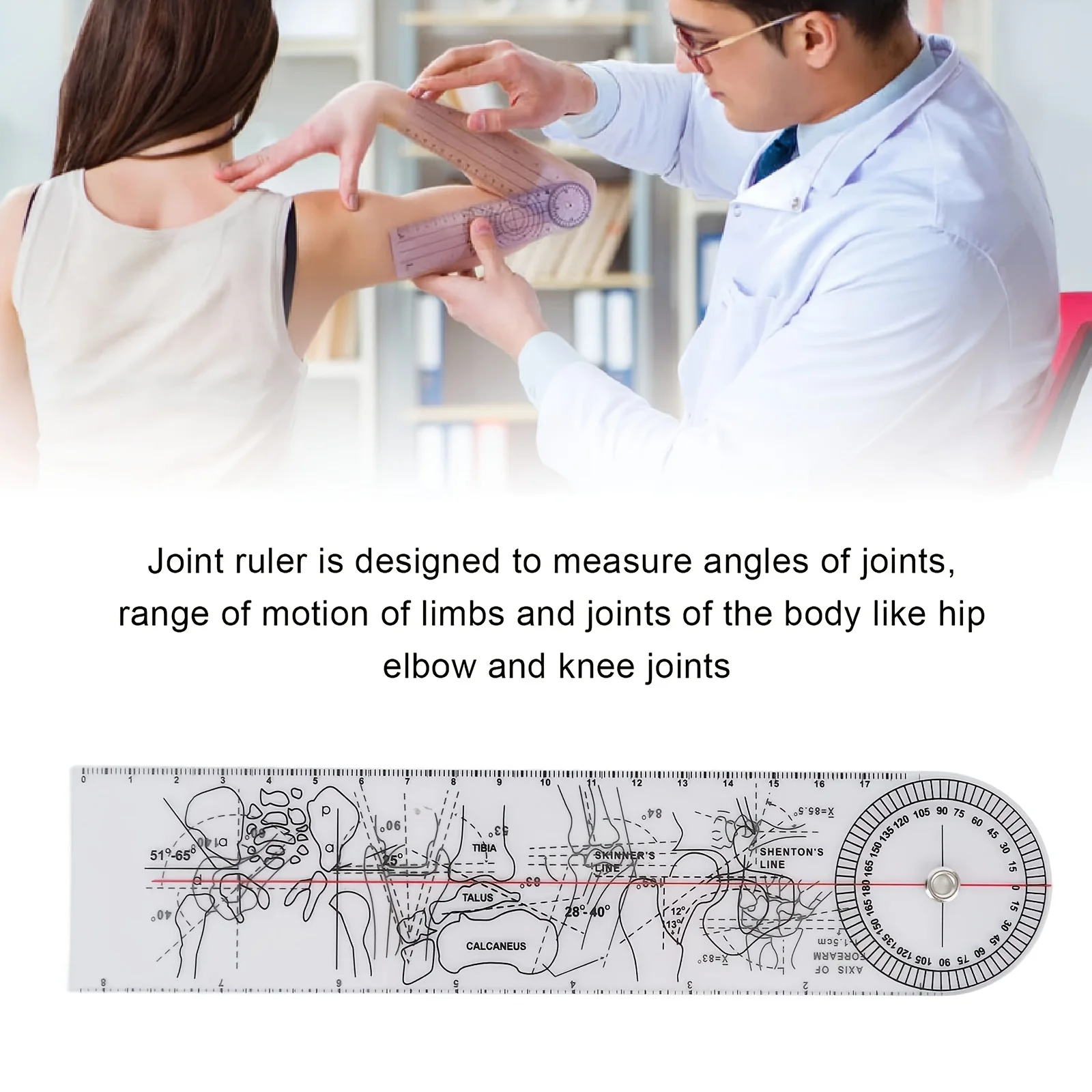 

Orthopedic Angle Joints Ruler Inch/CM Measuring Tool For Children Bone Growth Measurement School Home Clinic Use
