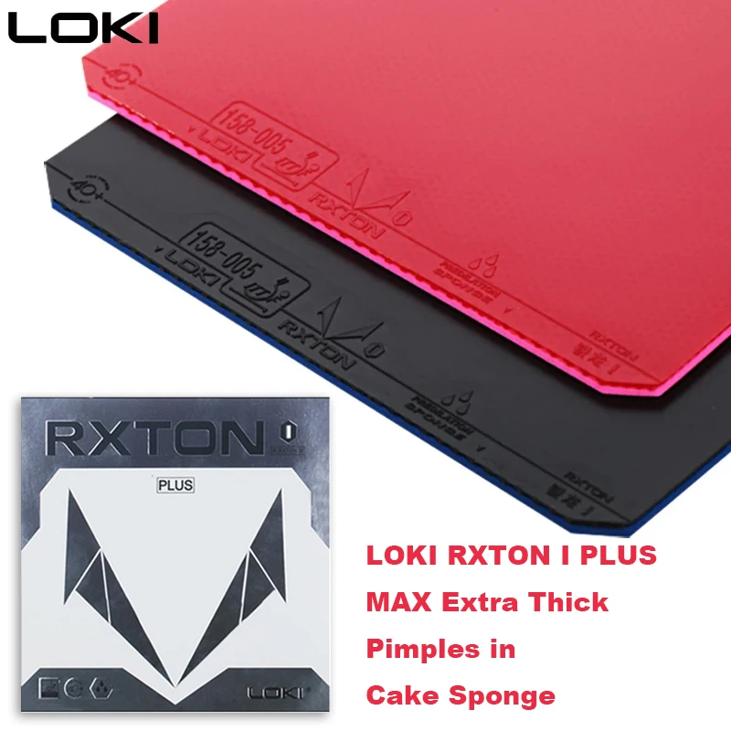 

LOKI RXTON I PLUS Table Tennis Rubber Sheet MAX Extra Thick Pimples in Ping Pong Rubber with Cake Sponge Semi-sticky Rubber ITTF
