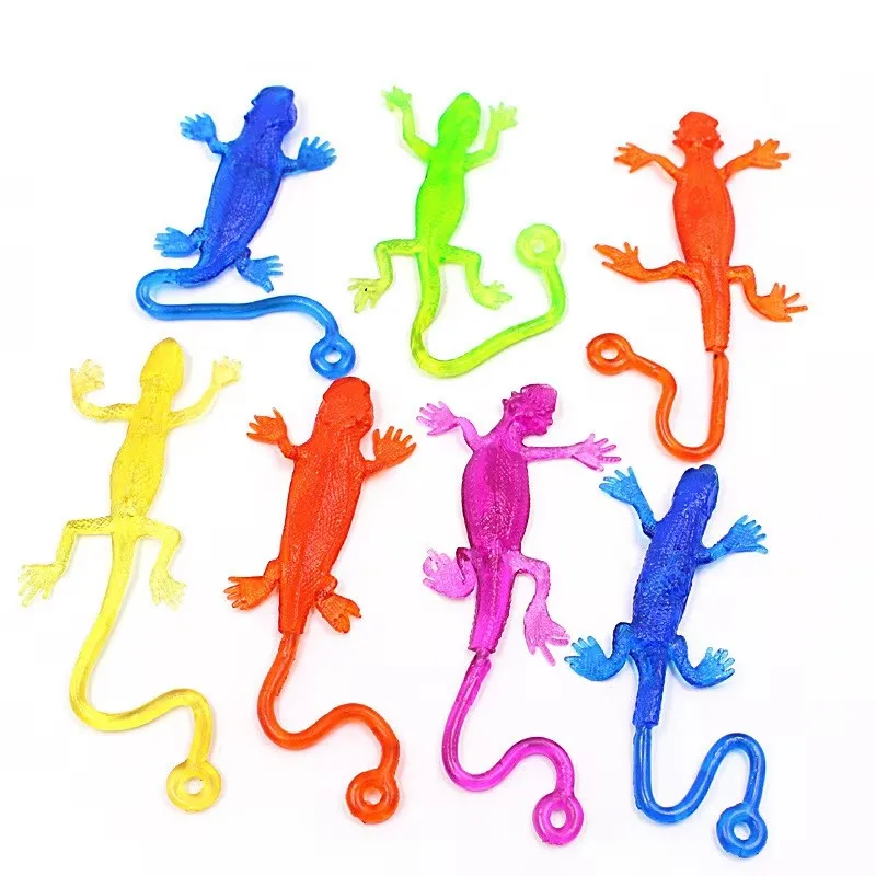 5/10/20PCS Multi-colore Elastico Appiccicoso Giocattoli Divertenti Appiccicosi Lucertola Animali Giocattoli A Mano per I Bambini Bomboniere Gadget Gag giocattolo