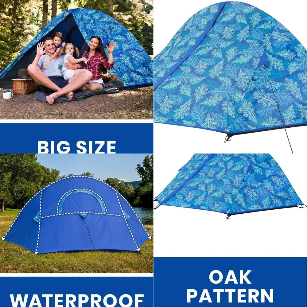 

Ultralight 3-Person Waterproof Dome Tent with Aluminum Poles, 4-Season, Double Layer, Oak Pattern for Backpacking and Camping