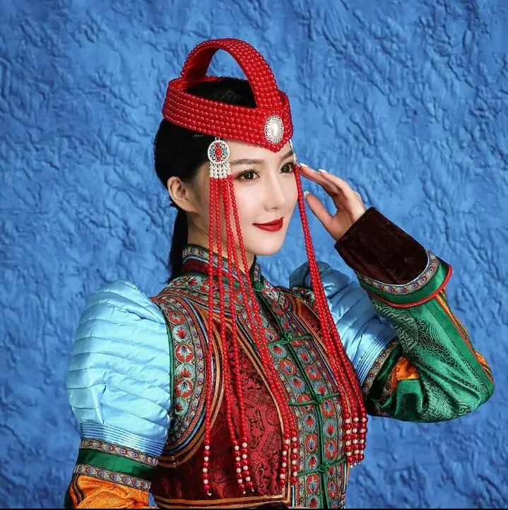 

Women Ethnic Style Ancient Headwear Inner Chinese Mongolia Dance Hat Wedding