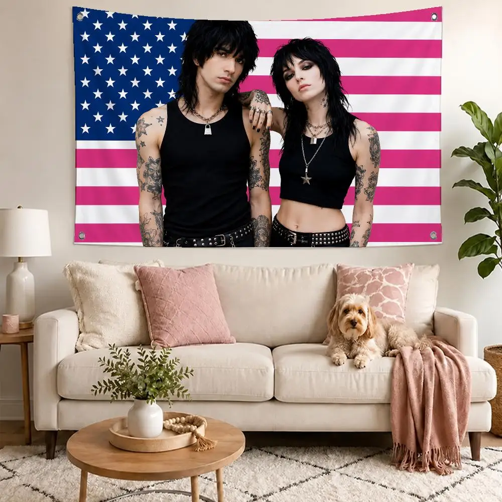 Cool Show Jake and Johnnie Flags Concert Print Wall Hanging Art Banner, Indoor Outdoor Bedroom Home Decor Backdrop, Perfect Gift