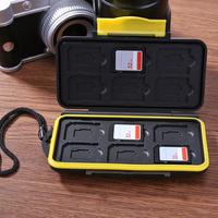 Multi-grid Water-Resistant Memory Card Case Anti-Shock Waterproof Mini Memory Card Case Large Capacity Portable for 12SDTF Cards