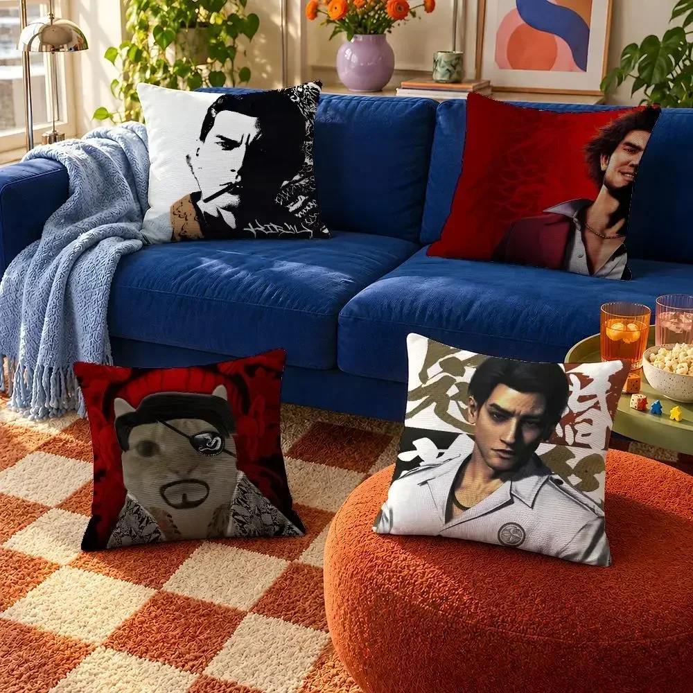 Game Like a Dragon Yakuza Kiryu Majima Cushion Cover Throw Pillow Soft Short Plush Case For Sofa Bedroom Cozy Home Decor Gift
