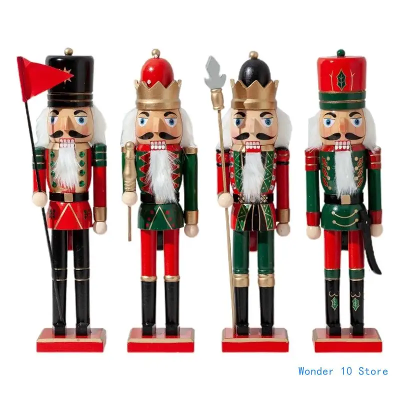 

15 Inch Bearer Wooden Christmas Nutcracker King Soldier Figurine Toy Ornaments for Holiday Christmas Decorations