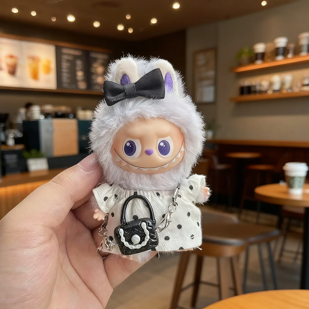 [No Doll] Mini Plush Doll's Clothes for Mini Labubu 4.0 For Love Series Floral Skirt Set Doll Outfit Accessories Gifts