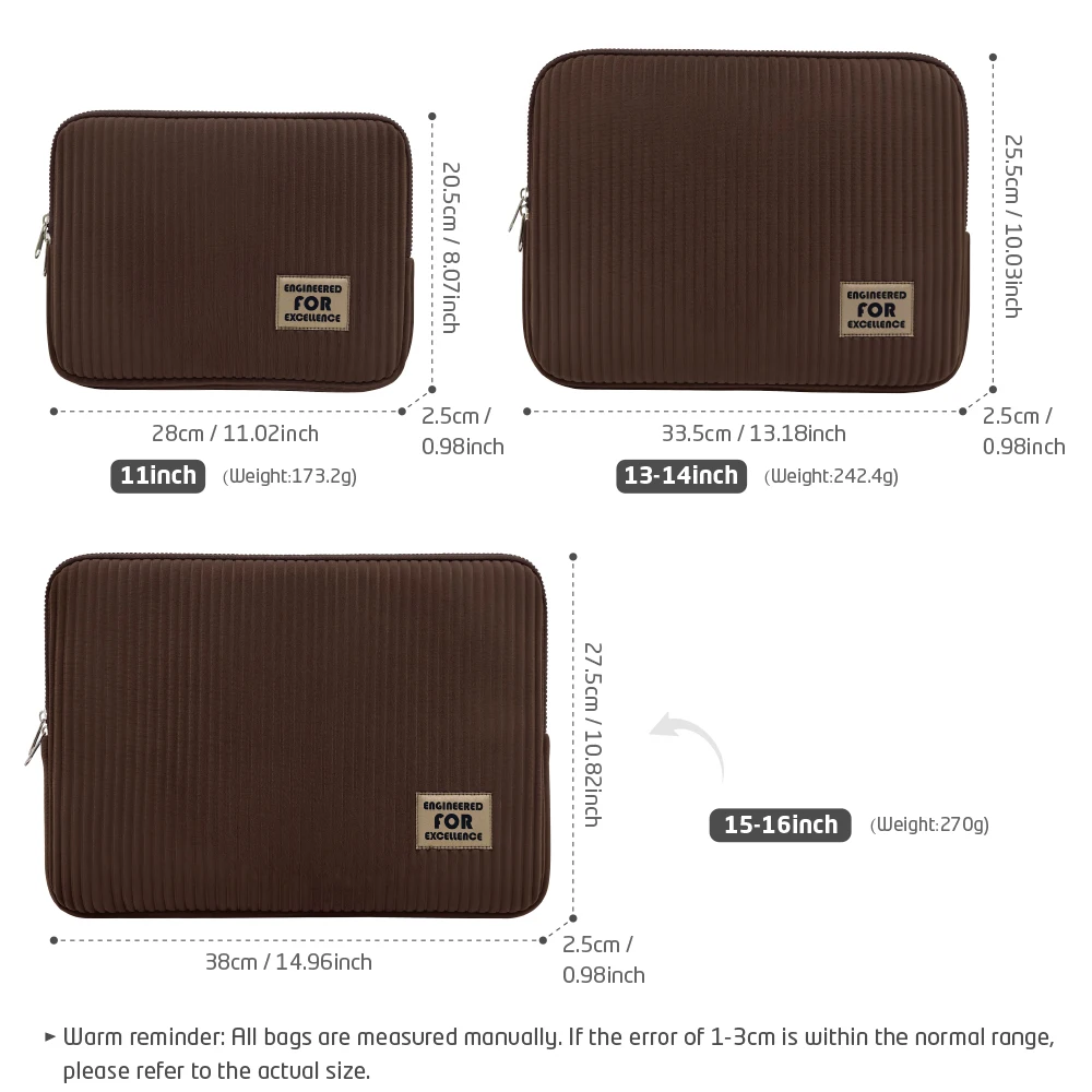 Cute Laptop Sleeve Case for Macbook Air/Pro 13 14 16 inch Computer Bag for HP DELL Matebook Portable Laptop Case for Student
