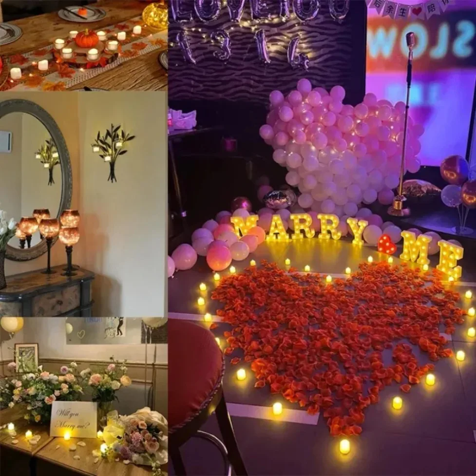 1-24Pcs Mini Flameless LED Candle Lights 2 Types Simulated Electric Candles For Wedding Christmas Halloween Festival Party Decor view 6