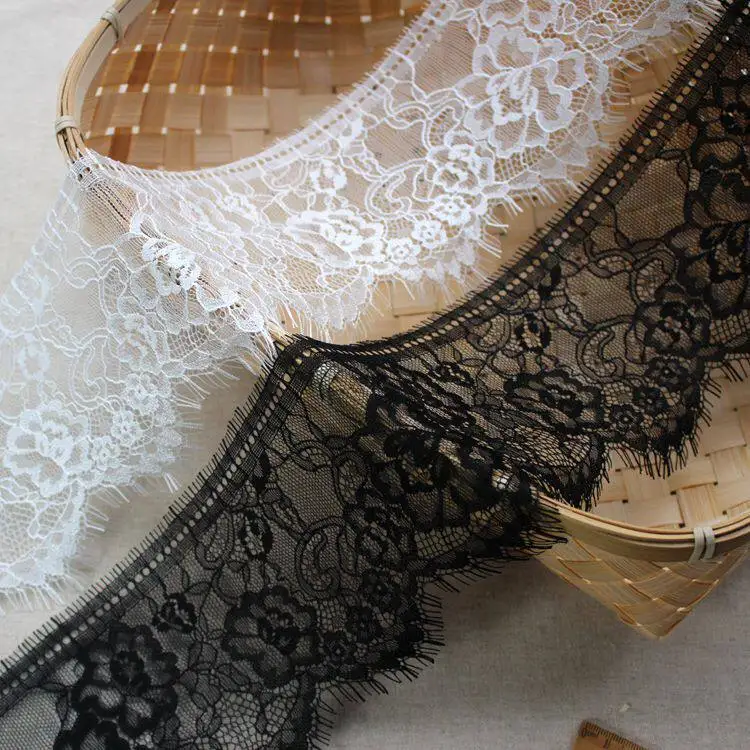12 M high-end skin friendly soft flower, small bone thread, single-sided eyelashes, lace lace, clothing accessories, width 11 cm