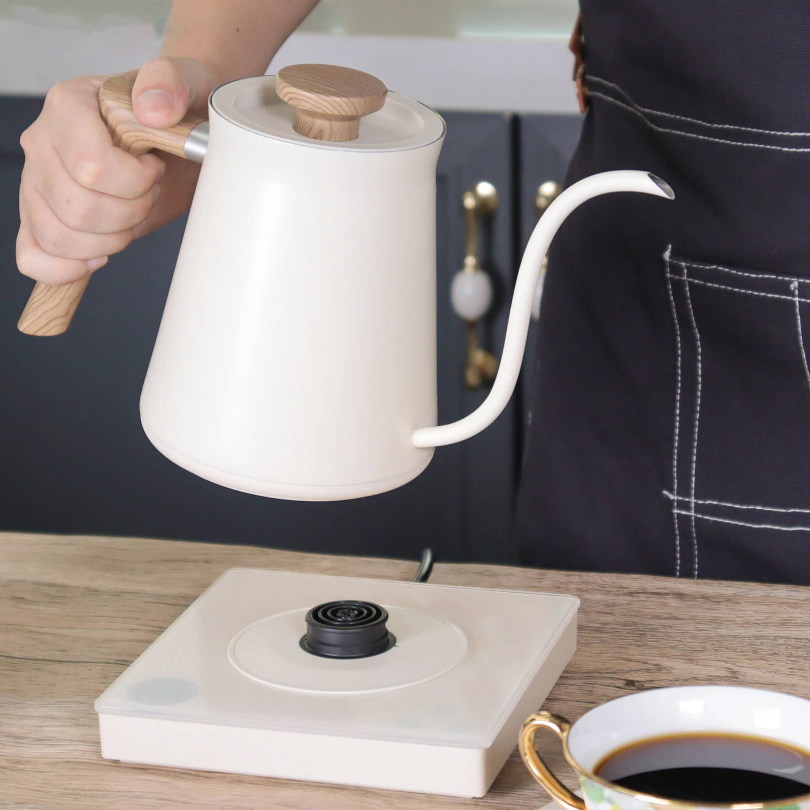 

Electric Kettle Stainless Steel Gooseneck Water Kettle Quick Heating Hand Brew Coffee Pot with Temperature Control Tea Pot