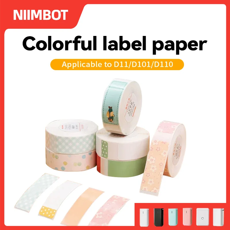 Niimbot D11/D101/D110 Mini Portable Printer Color Pattern Thermal Label Sticker Self Adhesive Waterproof Sticker