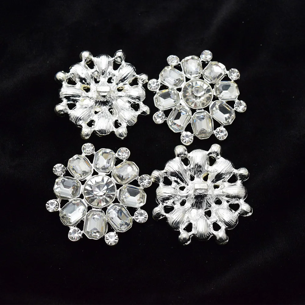 

10Pcs/Lot 35*35mm Rhinestone Buttons Snowflake Decorative Accessories Buckle DIY Clothing Sewing Clothing Craft