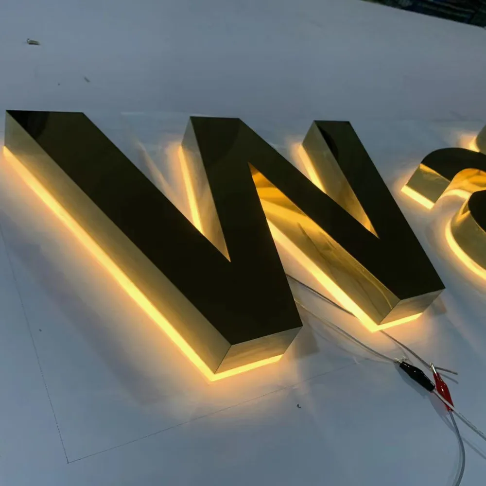 Personalized Metal 3D LED Letters Custom Backlit Sign Business Logo Lighted Signage Outdoor Indoor Store Decor