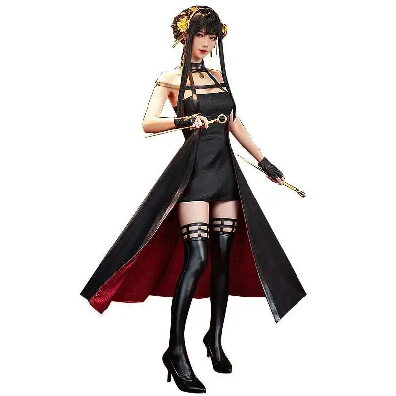 

CosplayCOSPLAYONSEN Killer Assassin Gothic Halter Black Dress Custom Made Anime SPY×FAMILY Yor Forger Cosplay Costume