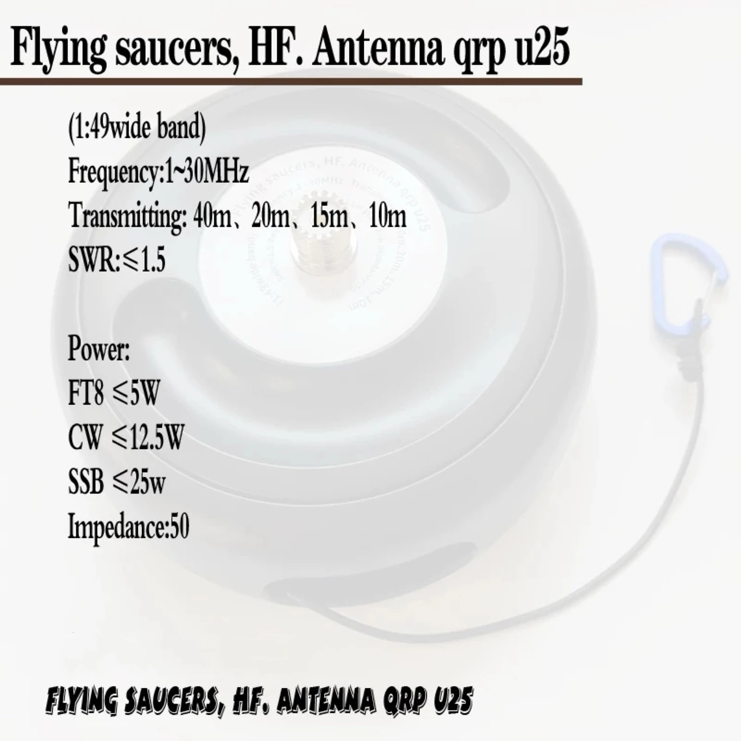 1-30MHz Pocket HF Shortwave Antenna, Inverted V End-Fed Long Wire Broadband Antenna with Balun view 3