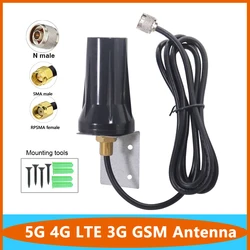 Antena interna e exterior do armário, Omni, WiFi, IP67, impermeável, SMA, RPSMA, homem de N, SMA, 5G, 4G, LTE, 3G, G/M, 15dbi, 600-6000MHz