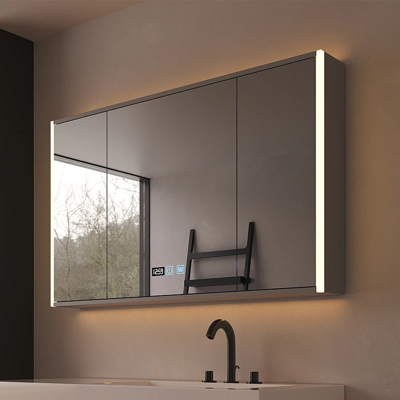odern Luxury irror Cinets Nordic Creatie Sart LED Light Storage irror Cinet anity Den Bathroo Furniture FYC