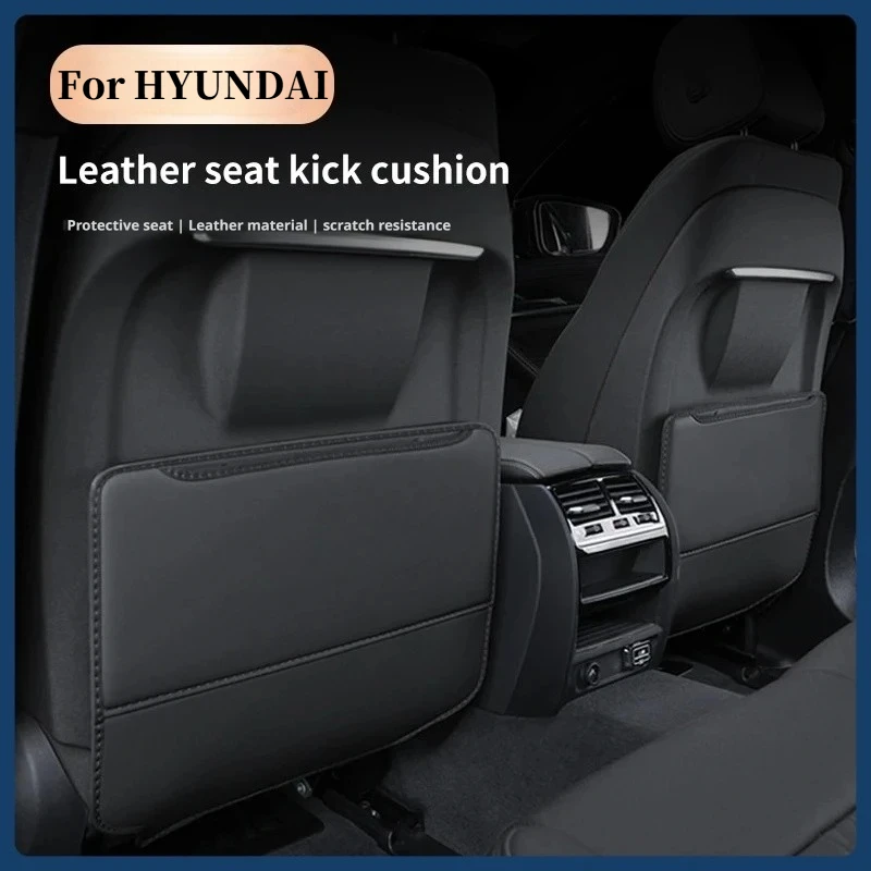 For Hyundai Tucson Elantra Sonata Santa Fe Creta Veloster Car Seat Back Storage Rear Anti-Wear Backrest Anti-kick Pad