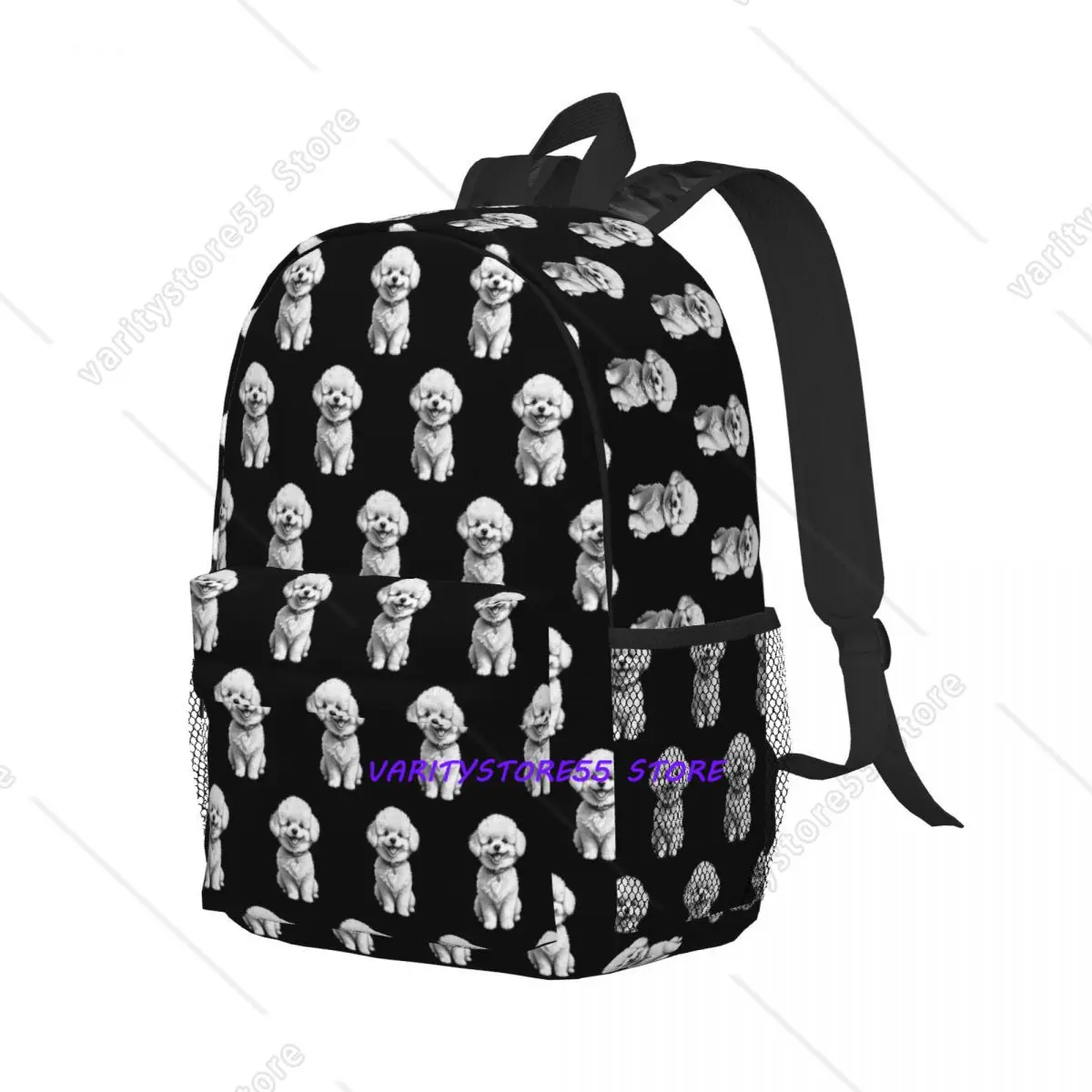 Cute Bichon Frise Dog Lover, Dog Heart. Backpack Student Boys Girls BookBag Kids School Bag Laptop Shoulder Bags for Men Women
