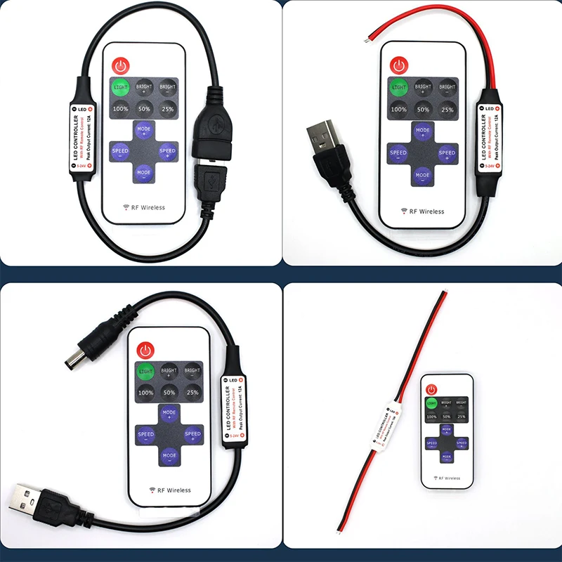 Luce di striscia luminosa a LED con controller monocromatico RF11 con telecomando