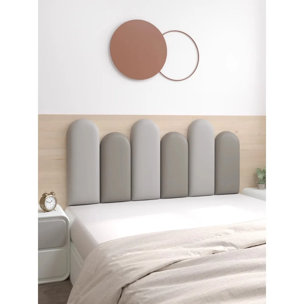 Round Top Headboard Soft Bag Backrest Tatami Wall Enclosure Leather Surface Hotel Baffle Bed Anti-collision Pad Bed Headboard