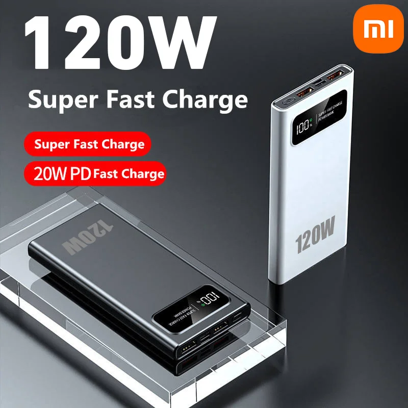 Xiaomi 120W Super Fast Charge 200000 mAh Large Capacity Power Bank Portable Mobile Power Bank for Apple Xiaomi Vivo Samsung