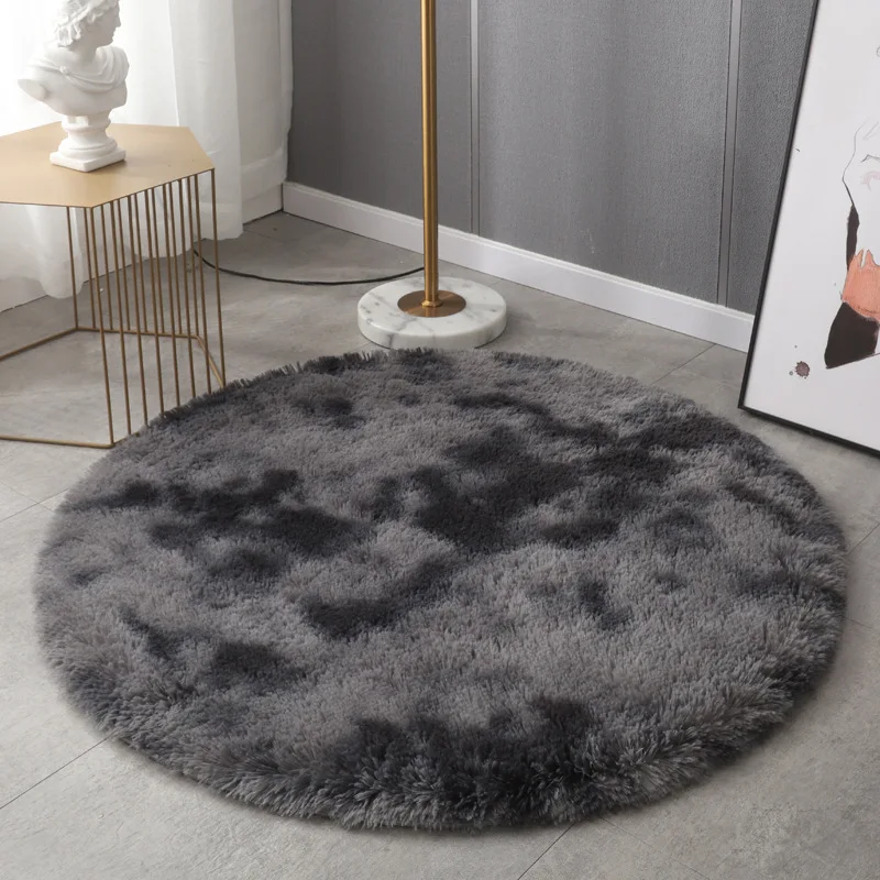 VIKAMA Tie-Dye Silk And Wool Sofa Area Rug Bedroom Bedside Rug Hanging Basket Computer Chair Dressing Table Footpad Home Decor