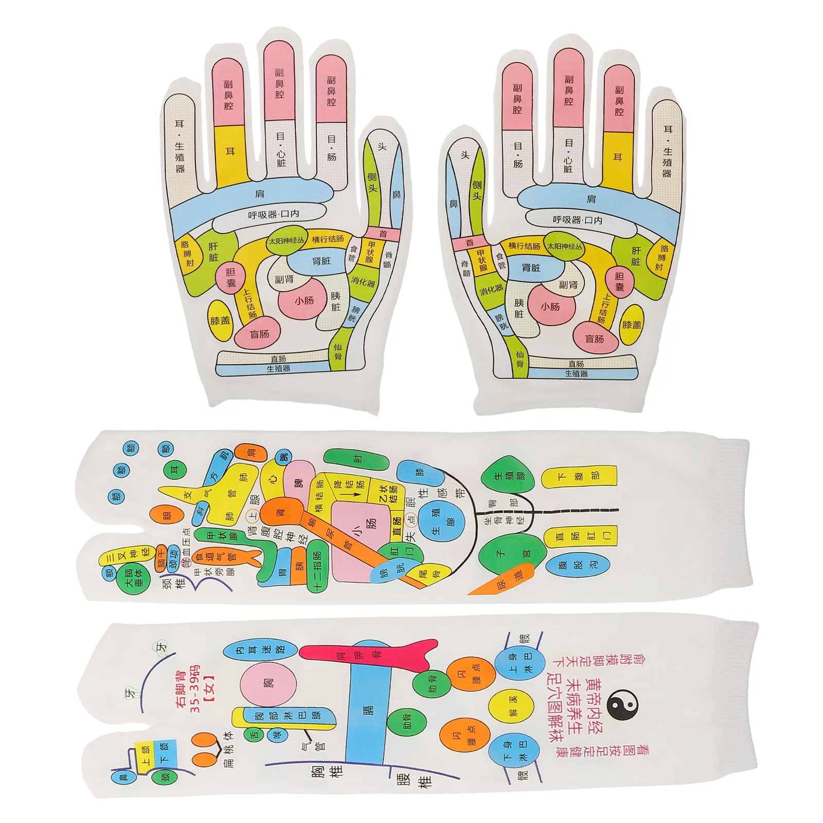 Acupressure Massage Gloves Set Portable Smooth Texture Hand Foot Reflexology Relaxation After Work Walking