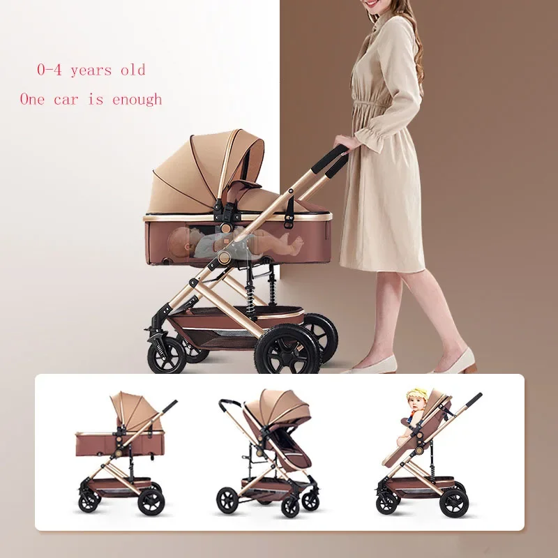 Lightweight and reclining baby stroller  foldable  bidirectional shock-absorbing  all season four wheel stroller wholesale