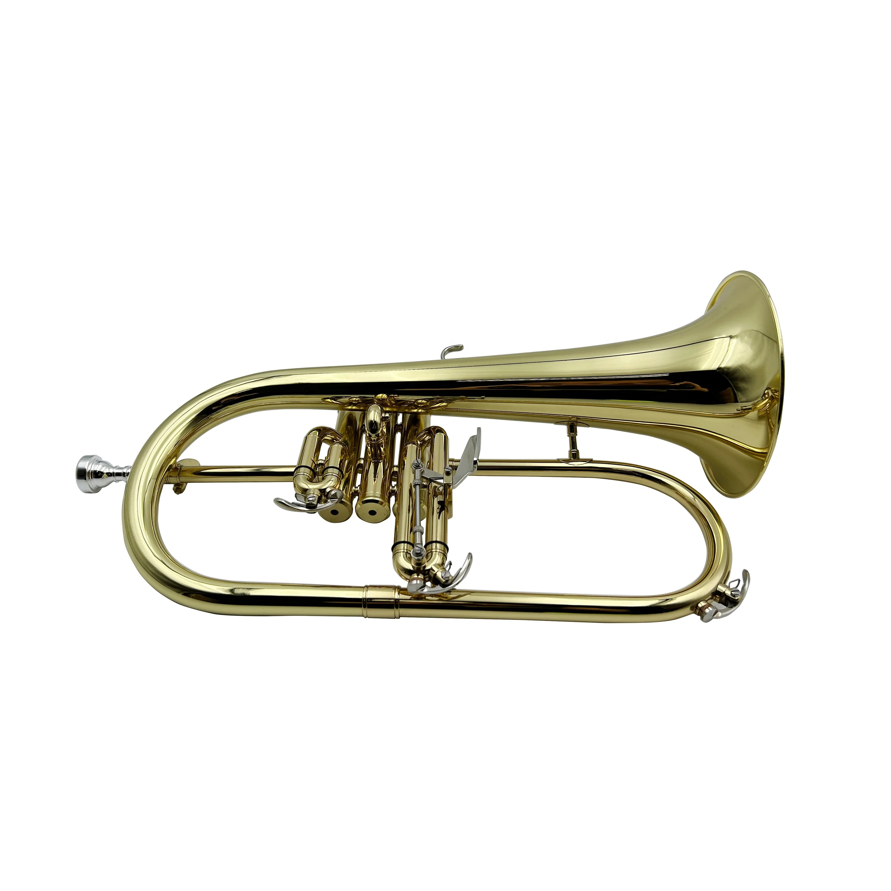 Factory High Quality Cheap Three Pistons  Bb Gold Flugel Horn JYFG410