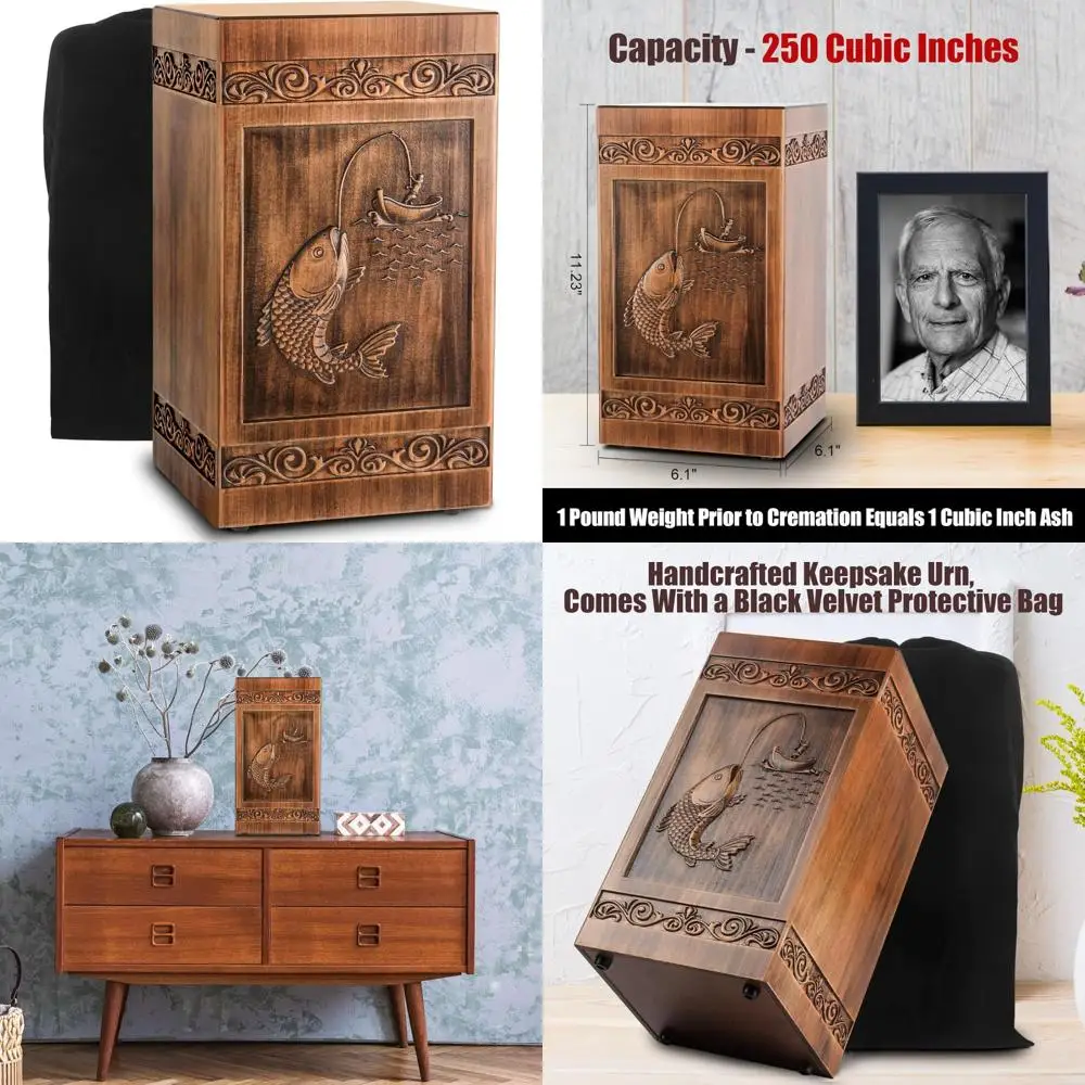 

Elegant Wooden Cremation Urn for Adult Ashes, Suitable for Men and Women, Decorative Funeral Memorial Urns for Human Ashes