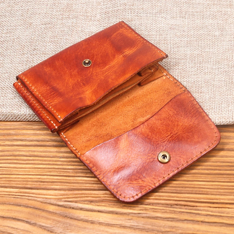 2021 Genuine Leather Wallet For Men Male Vintage Cowhide Short Small Men\'s Purse Card Holder Case Money Bag Man With Coin Pocket