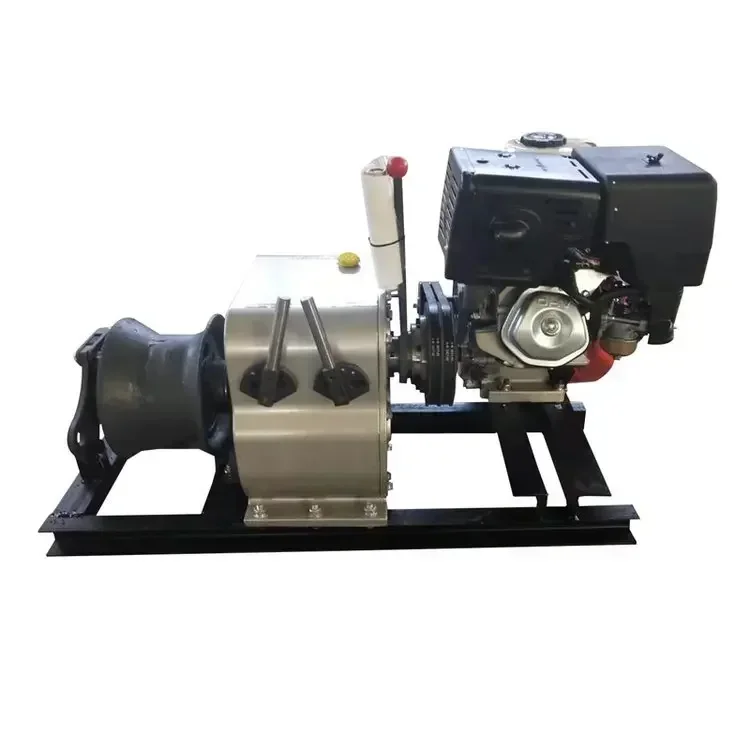 Appropriate 3T 5T Portable Winch Petrol Engine Powered Hongda Winch Clutch For Logging Wood Construction