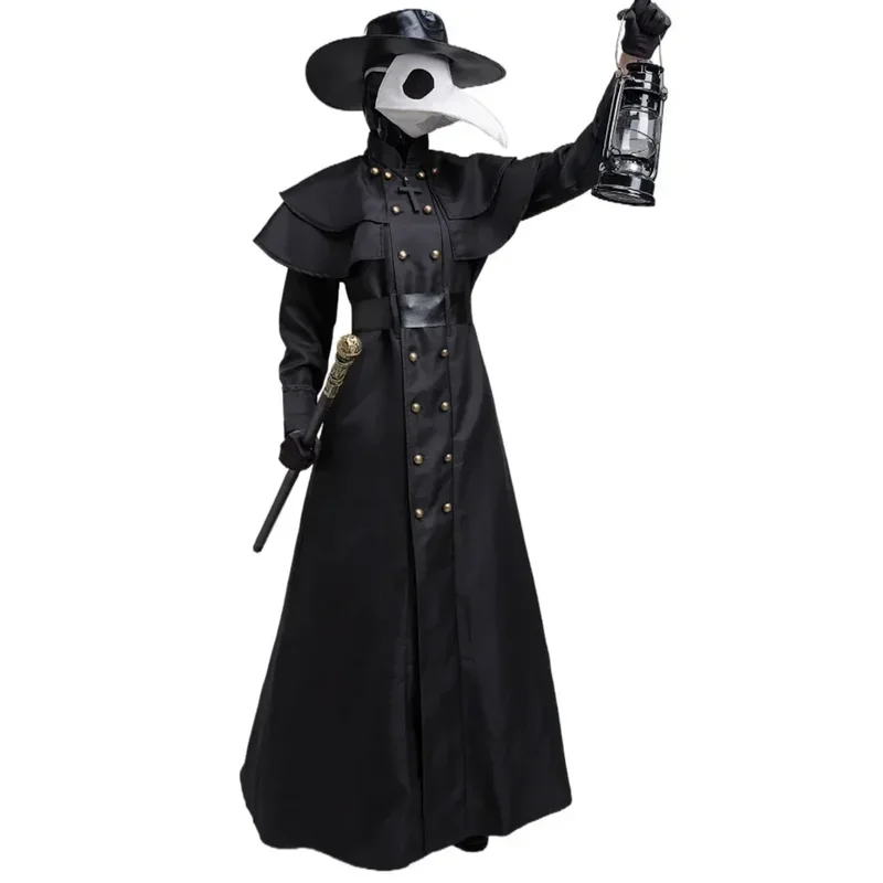

FC6Halloween Medieval Plague Doctor Costume Steampunk Middle Ages War Nurse Bird Beak Playsuit Carnival @FC8!