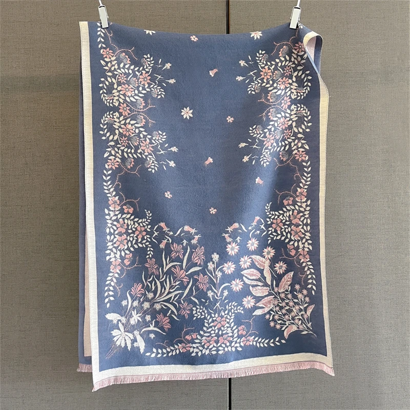 2025 inverno quente cachecol de caxemira para mulheres luxo impressão pashmina xale envoltório lenço feminino bufanda echarpe design bandana