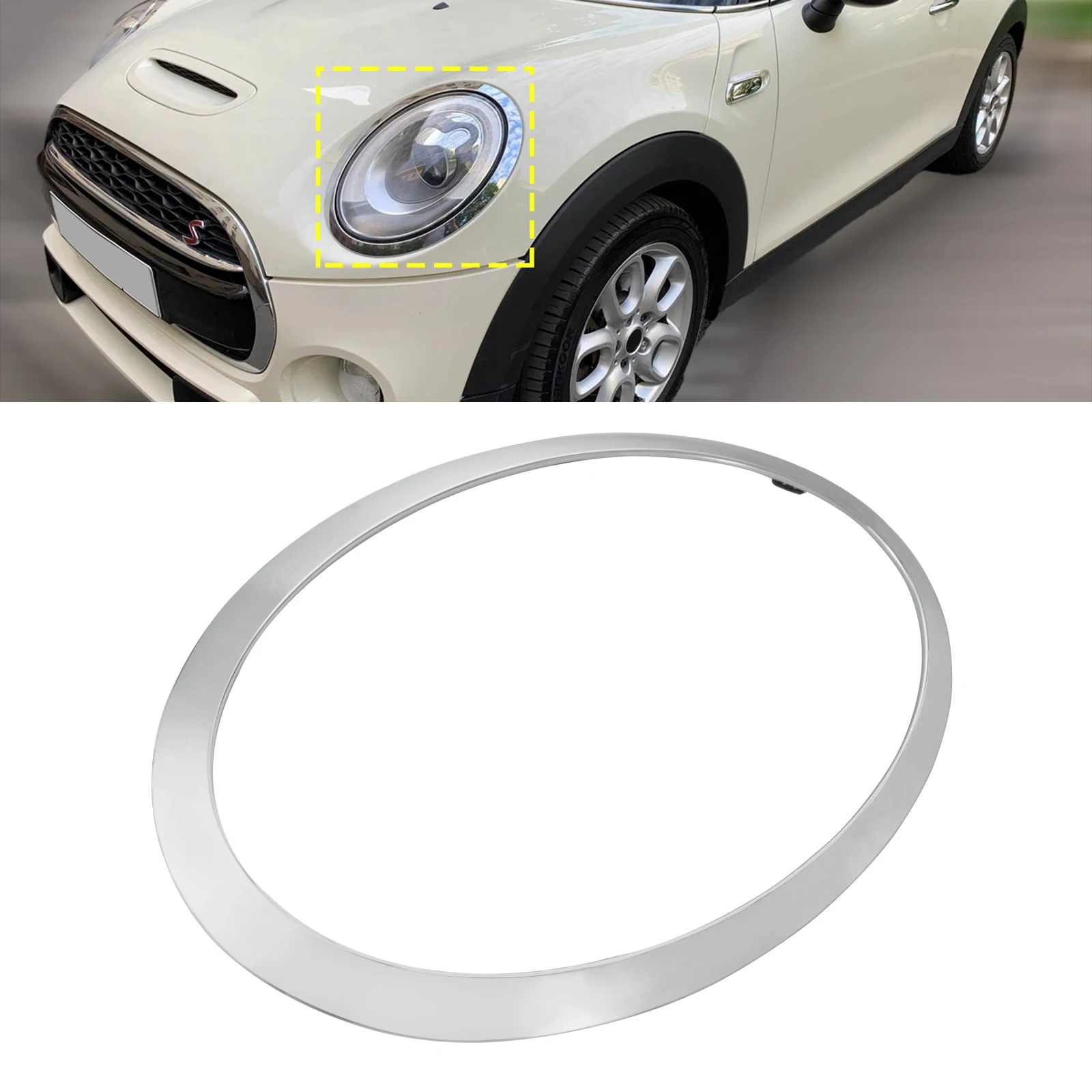 

N/S хромированная накладка на кольцо фары слева ближняя сторона для Mini Cooper F55 F56 F57 13-19