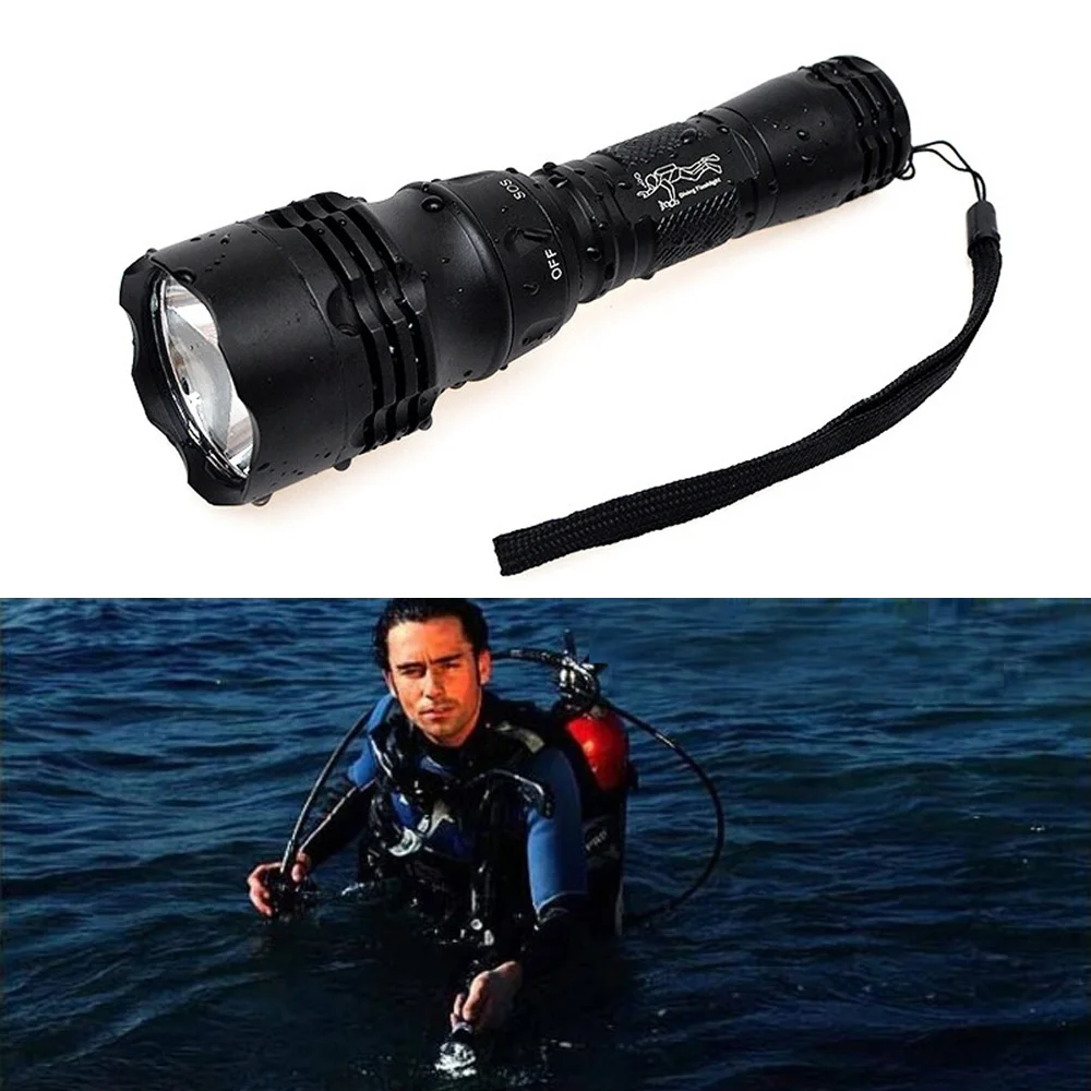 

Waterproof 50M Underwater 2000LM White LED Diving Flashlight Torch