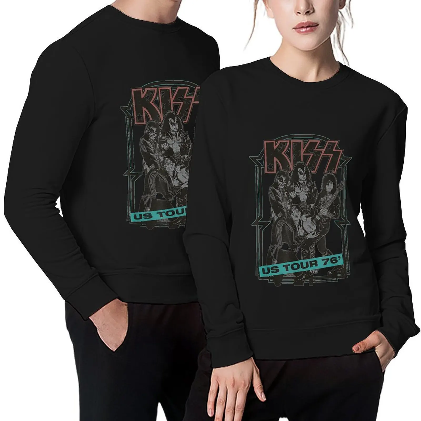 

KISS US Tour 1976 Pullover mens clothing men's clothing autumn jacket men aesthetic clothing oversize sweatshirt