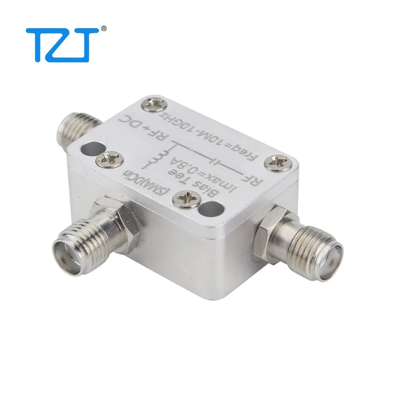 TZT 10MHz-10GHz RF Bias Tee DC Feed Block 800mA with SMA Female Connector Replacement for ZFBT-6GW+