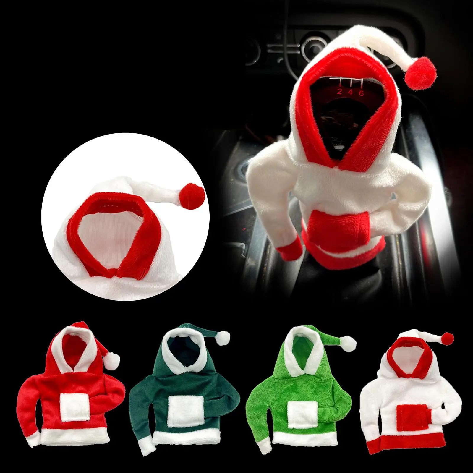 السيارات شيفتر مقبض غطاء عيد الميلاد شيفتر المقبض هوديي غطاء مريح لطيف لينة هدية سيارة الديكور الداخلي النساء أو الرجال