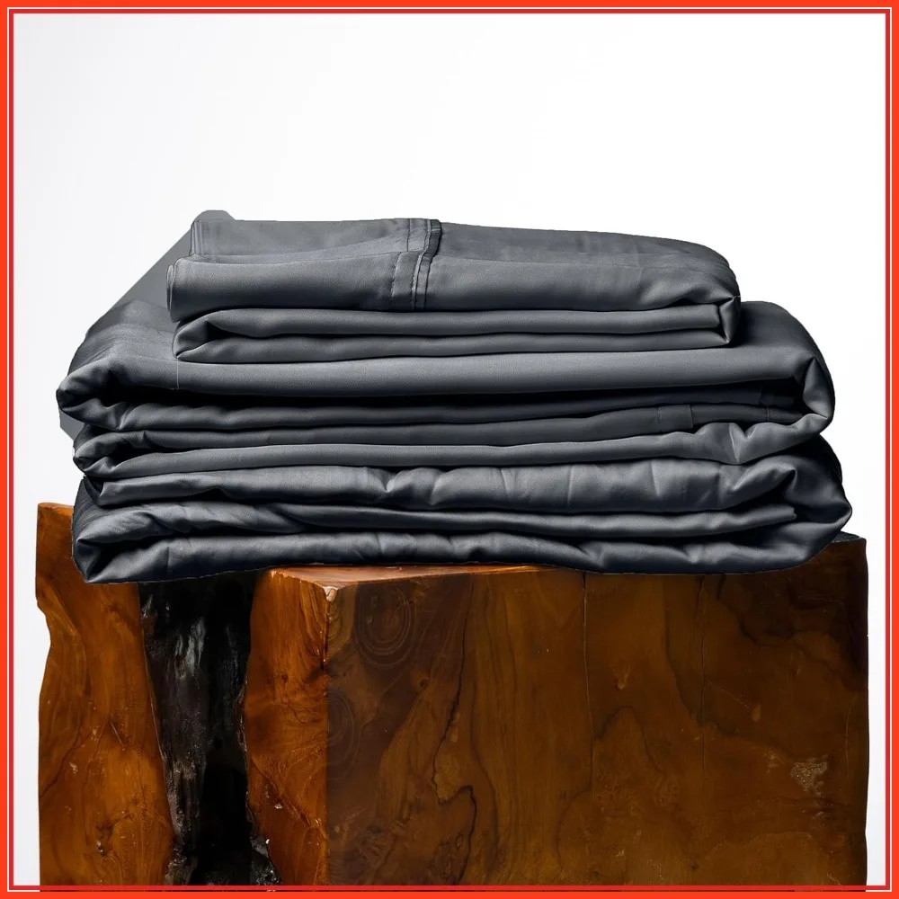 

Cooling Tencel Lyocell Eucalyptus King Size Sheets - 18 Inch Deep Pocket, Charcoal 4-Piece Set